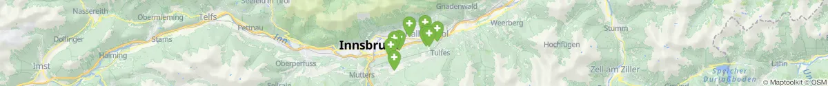 Kartenansicht für Apotheken-Notdienste in der Nähe von Rinn (Innsbruck  (Land), Tirol)
